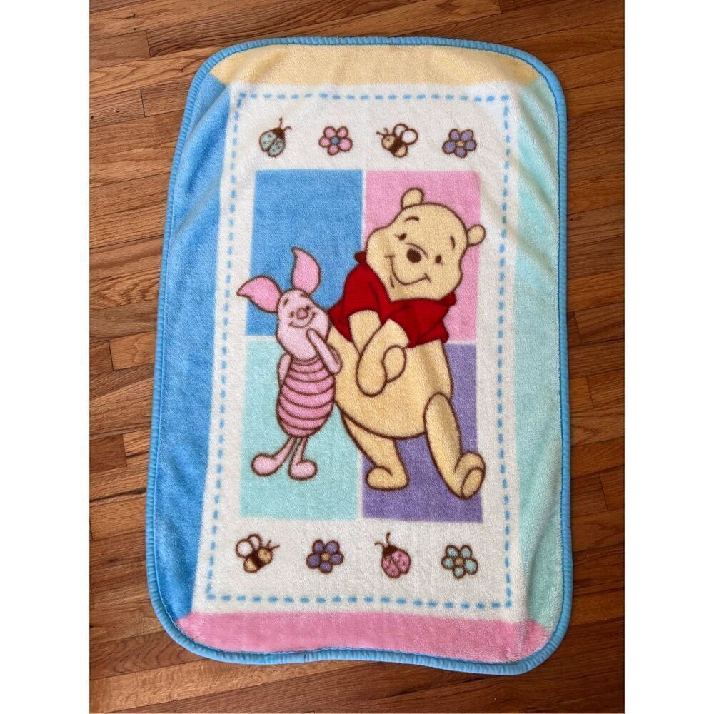 Vintage Disney Pooh Bear Piglet Blanket 90s or Y2K